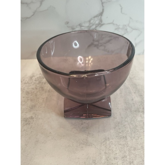 Vtg Viking Amethyst Scroll Oval Bowl Hand Made - Picture 7 of 9